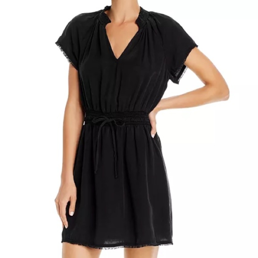 Bella Dahl Frayed Smocked-Waist Dress NWT